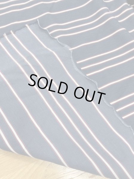 画像3: 生地:ボーダー柄ナイロンリネンレーヨン(紺/ベージュ/エンジ) (3)