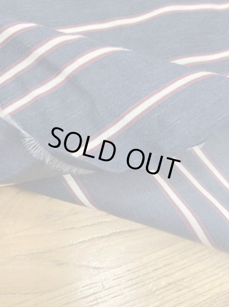 画像4: 生地:ボーダー柄ナイロンリネンレーヨン(紺/ベージュ/エンジ) (4)