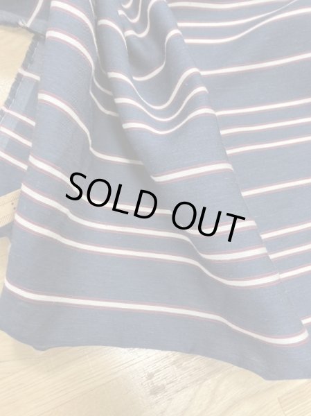 画像5: 生地:ボーダー柄ナイロンリネンレーヨン(紺/ベージュ/エンジ) (5)