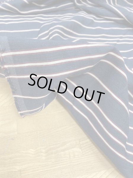 画像6: 生地:ボーダー柄ナイロンリネンレーヨン(紺/ベージュ/エンジ) (6)