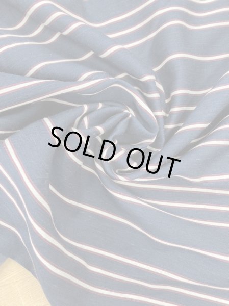 画像7: 生地:ボーダー柄ナイロンリネンレーヨン(紺/ベージュ/エンジ) (7)