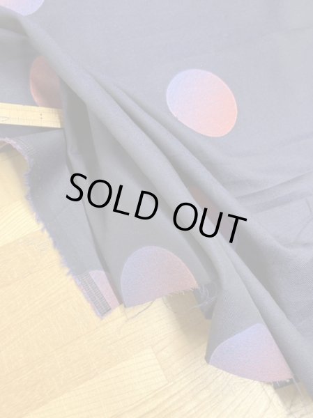 画像6: 生地:大きい水玉柄綿100%(紺) (6)