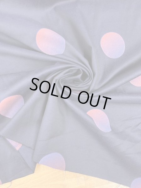 画像7: 生地:大きい水玉柄綿100%(紺) (7)