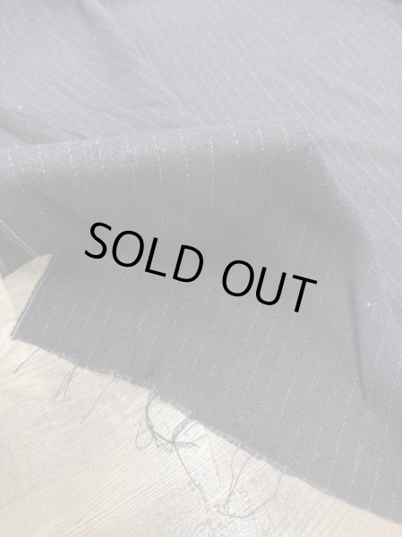 画像5: 生地:薄手ウールガーゼストライプ柄(黒) (5)