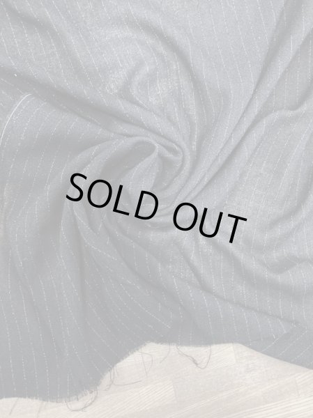 画像7: 生地:薄手ウールガーゼストライプ柄(黒) (7)