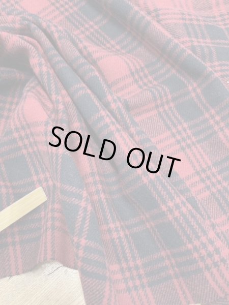 画像5: 生地:ウール100%チェック柄(赤/黒) (5)