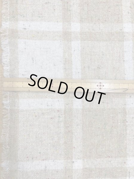 画像2: 生地:ウールポリチェック柄織りネップ入り厚手(ベージュ系) (2)