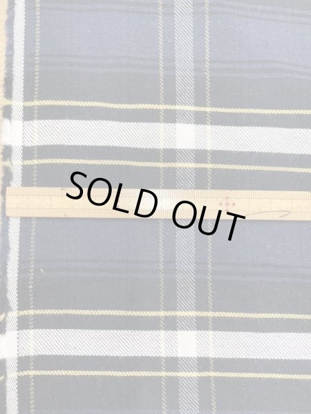 画像2: 生地:綿100%チェック柄裏起毛コットン(紺) (2)