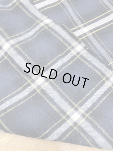 画像3: 生地:綿100%チェック柄裏起毛コットン(紺) (3)