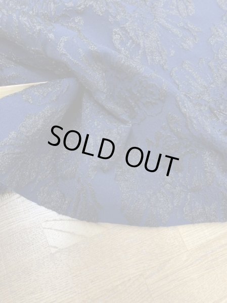 画像5: 生地:ポリエステル100%ラメふくれジャガード(紺/黒) (5)