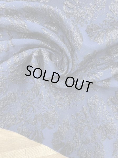 画像6: 生地:ポリエステル100%ラメふくれジャガード(紺/黒) (6)