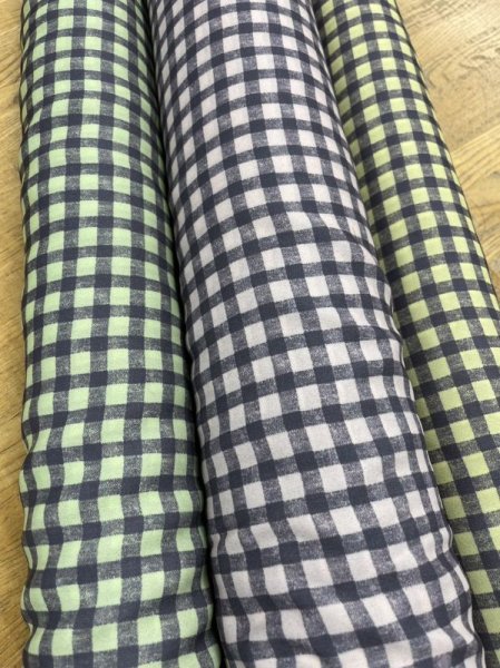 画像9: 生地:チェック柄ポリエステルプリント(イエローグリーン) (9)