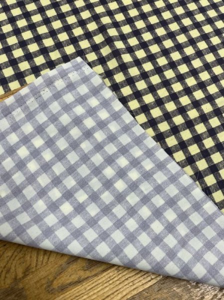 画像3: 生地:チェック柄ポリエステルプリント(イエローグリーン) (3)