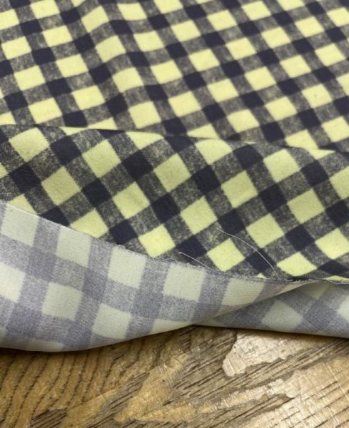 画像4: 生地:チェック柄ポリエステルプリント(イエローグリーン) (4)