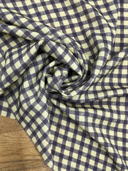 画像6: 生地:チェック柄ポリエステルプリント(イエローグリーン) (6)