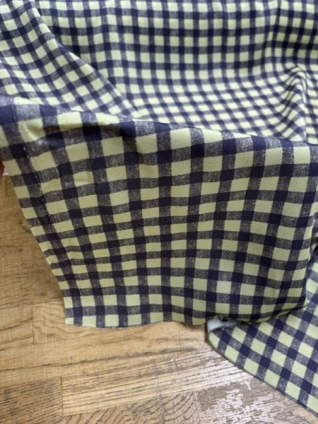 画像7: 生地:チェック柄ポリエステルプリント(イエローグリーン) (7)