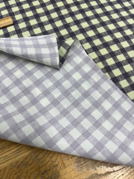 画像8: 生地:チェック柄ポリエステルプリント(イエローグリーン) (8)