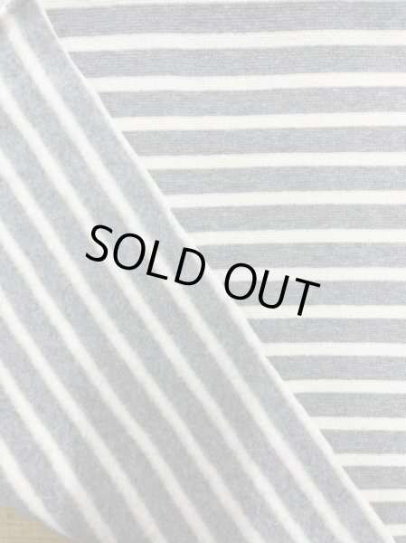 画像4: 生地:綿100%ボーダー柄裏起毛裏毛(グレー/白) (4)