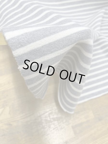 画像8: 生地:綿100%ボーダー柄裏起毛裏毛(グレー/白) (8)