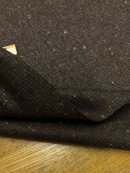 画像4: 生地:ウール・ナイロン・ポリ、ラメ入りネップツイード(茶/黒) (4)
