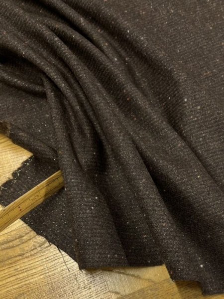 画像5: 生地:ウール・ナイロン・ポリ、ラメ入りネップツイード(茶/黒) (5)