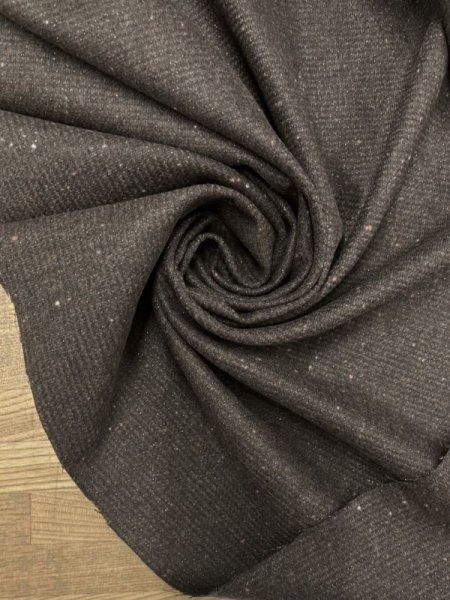 画像6: 生地:ウール・ナイロン・ポリ、ラメ入りネップツイード(茶/黒) (6)
