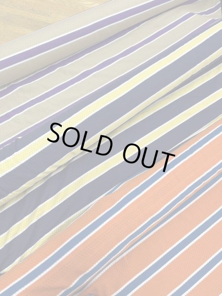 画像8: 生地:綿100%太ボーダー穴あきニット(紺/黄/白) (8)