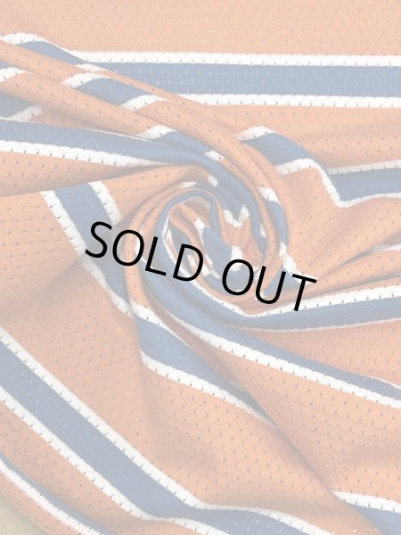 画像5: 生地:綿100%太ボーダー穴あきニット(オレンジ/青/白) (5)