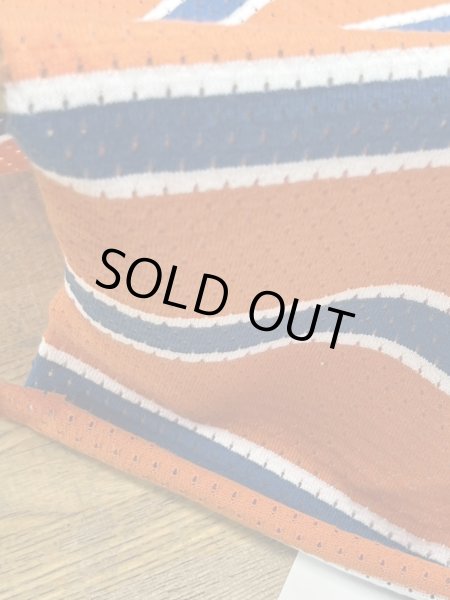 画像6: 生地:綿100%太ボーダー穴あきニット(オレンジ/青/白) (6)