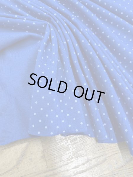 画像6: 生地:綿100%水玉柄天竺ニット(ブルー/白) (6)