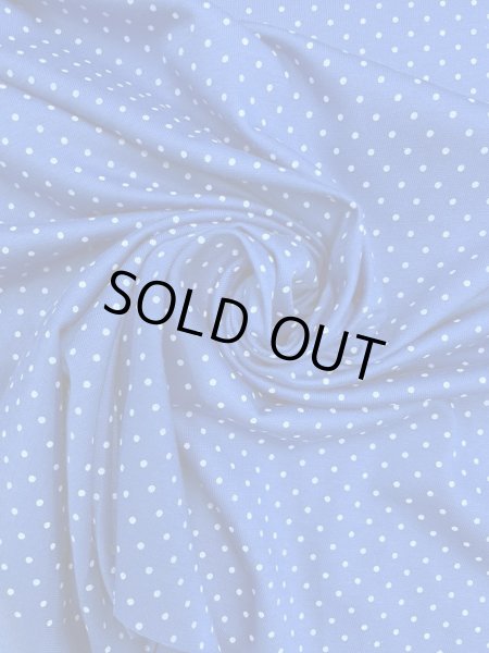 画像8: 生地:綿100%水玉柄天竺ニット(ブルー/白) (8)