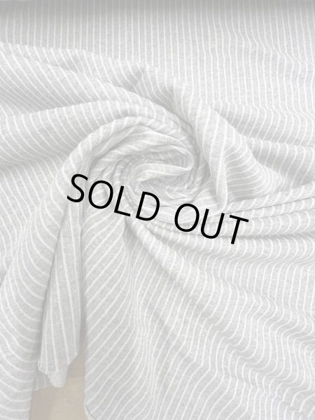 画像7: 生地:綿100%縦縞織りニット(グレー/白) (7)