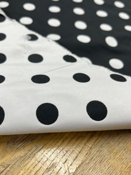 画像4: 生地:ポリエステル100%Wフェイスドットジャガード(黒/白) (4)