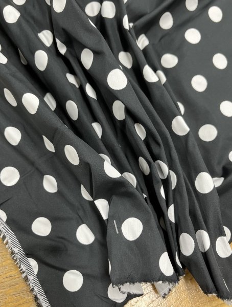 画像6: 生地:ポリエステル100%Wフェイスドットジャガード(黒/白) (6)