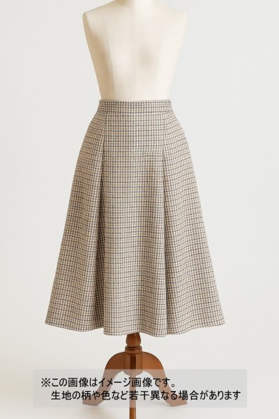 画像1: 生地: 3配色千鳥格子チェックのツイード(生成/ピンク/茶) (1)