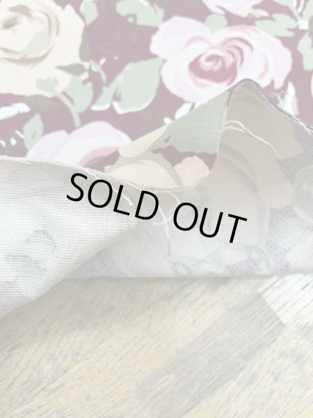 画像4: 生地:綿100%薔薇柄コットンツイル(エンジ) (4)