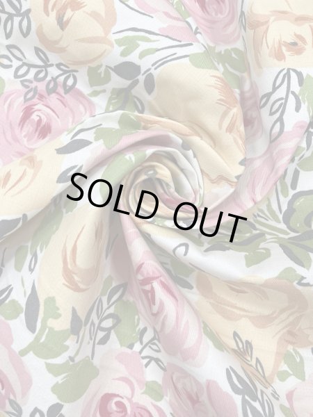 画像6: 生地:綿100%薔薇柄コットンツイル(オフ) (6)