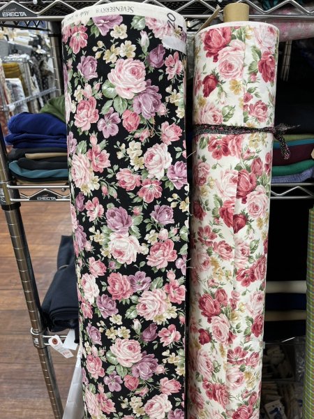 画像8: 生地:綿100%花柄コットンオックス(黒) (8)