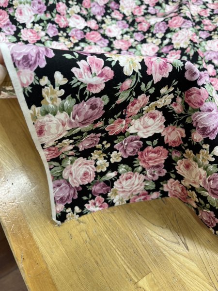 画像5: 生地:綿100%花柄コットンオックス(黒) (5)