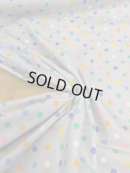 画像5: 生地:綿100%カラフル水玉柄(薄グレ―地) (5)