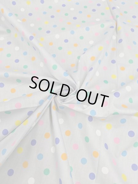 画像6: 生地:綿100%カラフル水玉柄(薄グレ―地) (6)