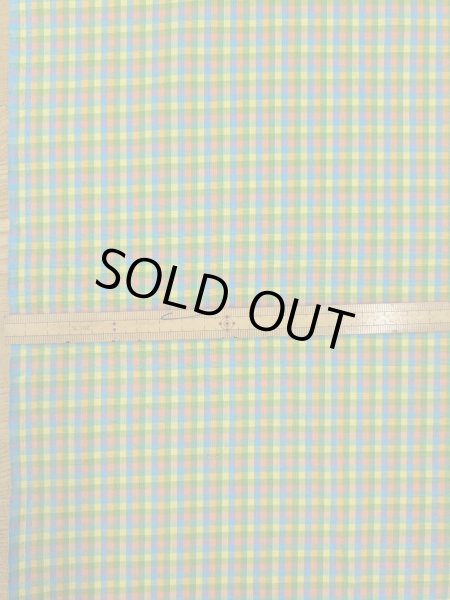 画像2: 生地:綿100%カラフルチェック柄小(グリーン系) (2)