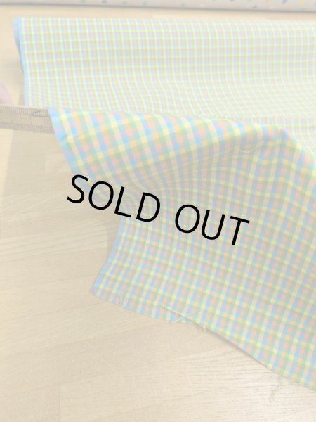 画像6: 生地:綿100%カラフルチェック柄小(グリーン系) (6)