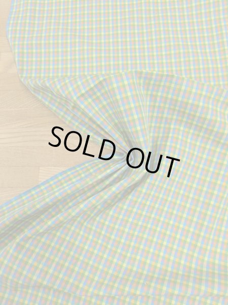 画像4: 生地:綿100%カラフルチェック柄小(グリーン系) (4)