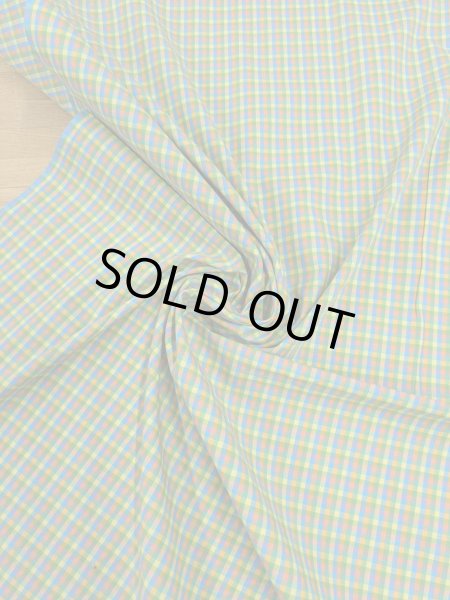 画像5: 生地:綿100%カラフルチェック柄小(グリーン系) (5)