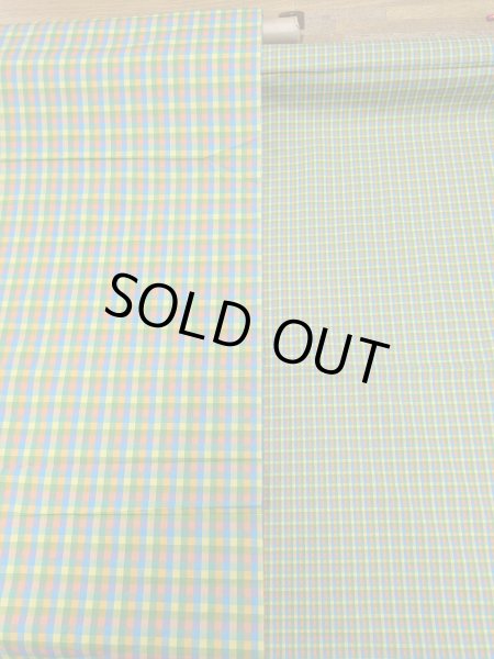 画像7: 生地:綿100%カラフルチェック柄小(グリーン系) (7)