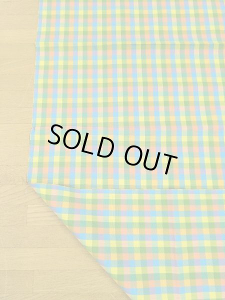 画像4: 生地:綿100%カラフルチェック柄中(グリーン系) (4)