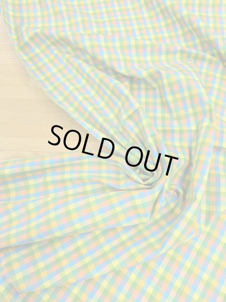 画像5: 生地:綿100%カラフルチェック柄中(グリーン系) (5)