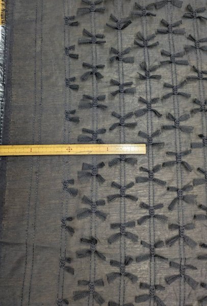 画像2: 生地：ポリエステル100％ シフォンリボン装飾（黒） (2)