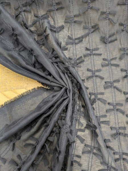 画像6: 生地：ポリエステル100％ シフォンリボン装飾（黒） (6)